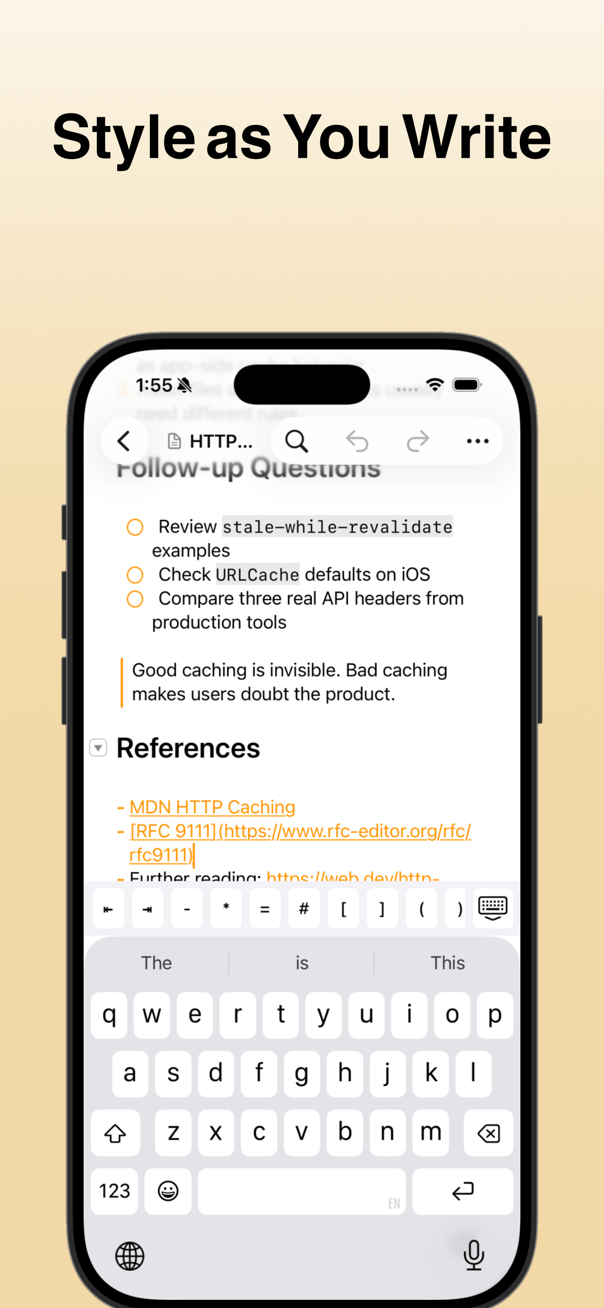 amber iPhone screenshot