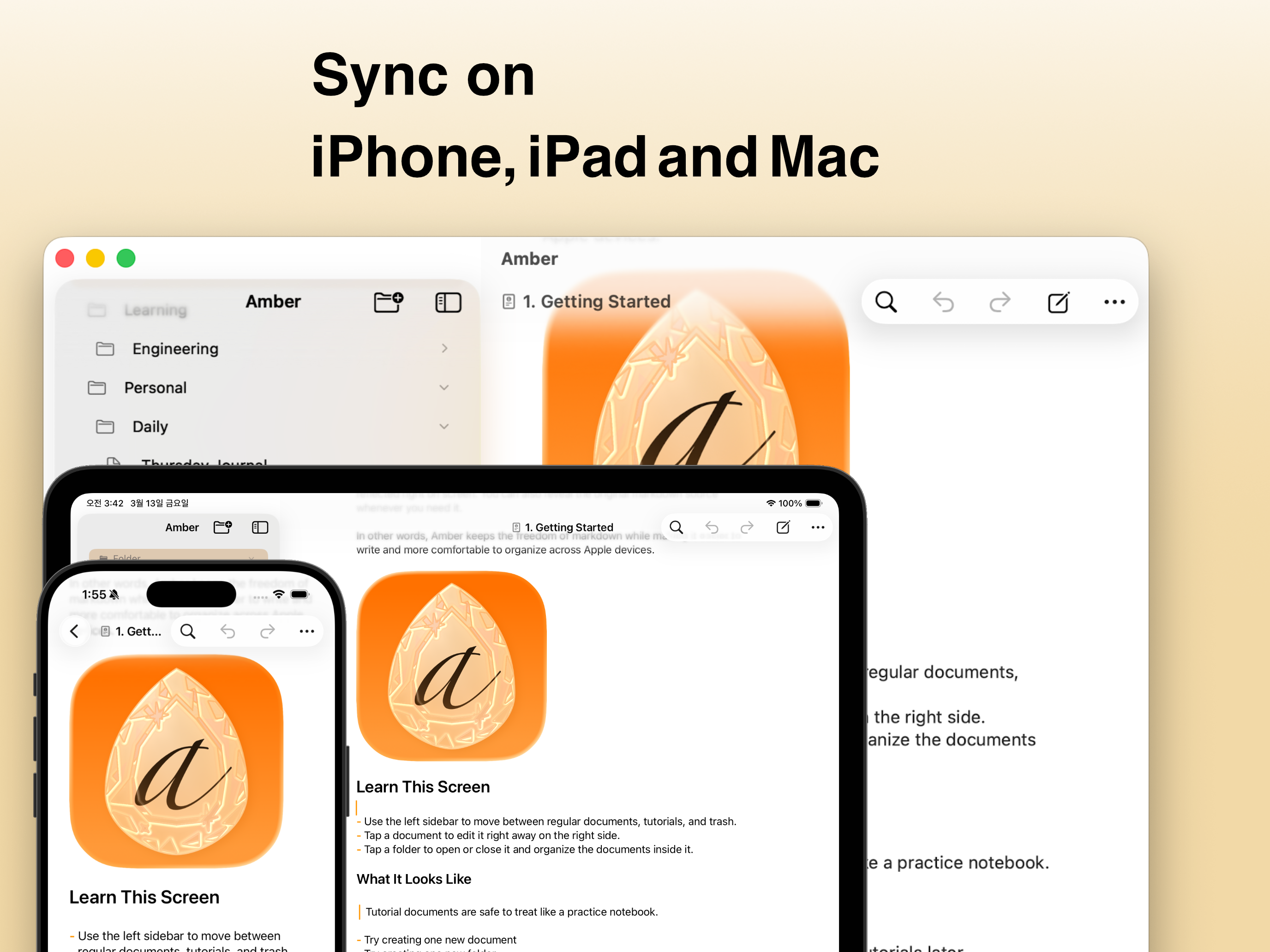 amber iPad screenshot